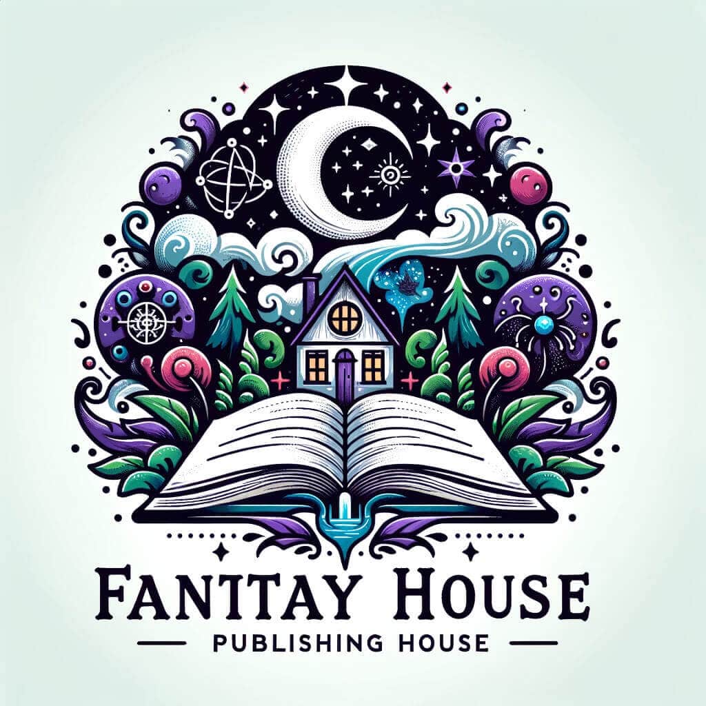 Logo pro nakladatelství fantasy literatury vytvořené přes ChatGPT.